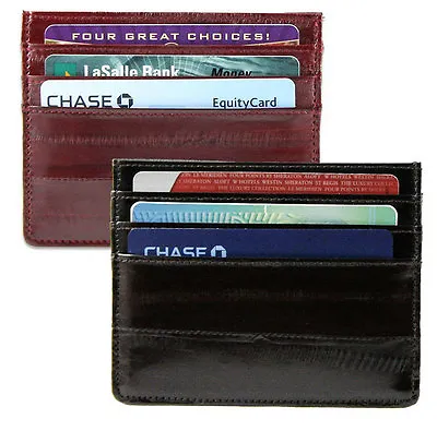 Eel Skin Leather Men's Thin Credit Card Wallet Front Pocket Holder   • $20.68