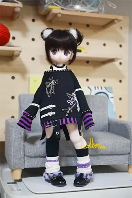 Tears Of Love Subculture Clothes Black + Purple For 1/4 MSD MDD Puyoo BJD Doll • $29.67