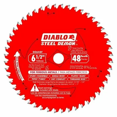 Diablo D0648F 6-1/2  X 48T Steel Demon TCG Ferrous Circular Saw New • $28.99