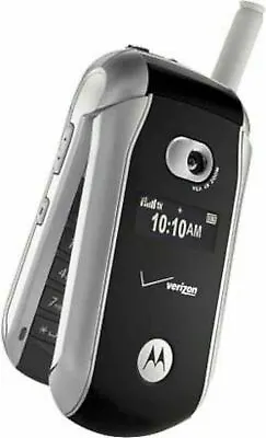 Motorola V265 Verizon Flip Cell Phone Black/Silver CDMA Compact Simple 2G GradeC • $11.26