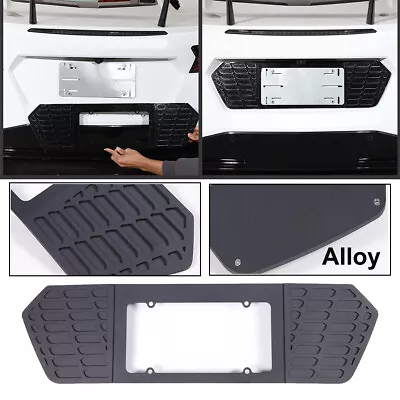 Black Alloy Rear License Plate Filler Panel Exterior For Corvette C8 2020-2023 • $89.99