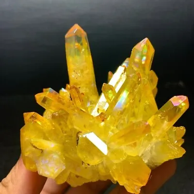 Natural Citrine Cluster Aura Crystal Cluster Mineral Specimen Healing Decoration • $15.90