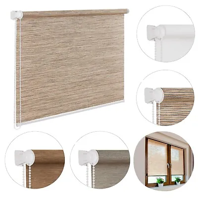 Oriental Bamboo-Like Natural New Window Roller Blinds 16 Width Sizes 5 Designs • £38.90
