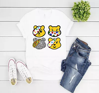 £9.99 • Buy Children In Need 2022 Kids T-Shirt Spotty Charity School Kids Yellow Tee