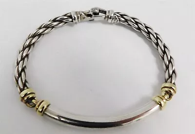 David Yurman .750 .925 14k Silver Gold Wheat Braided Bracelet 30.9 G • $503.99