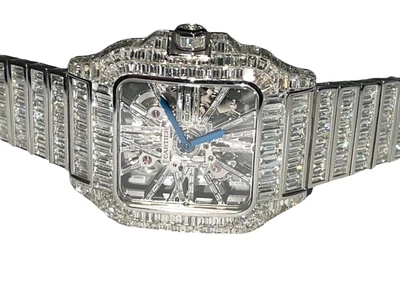 £79438.81 • Buy Mens Cartier Santos De Cartier Skeleton 18K Gold Chandelier Diamonds 