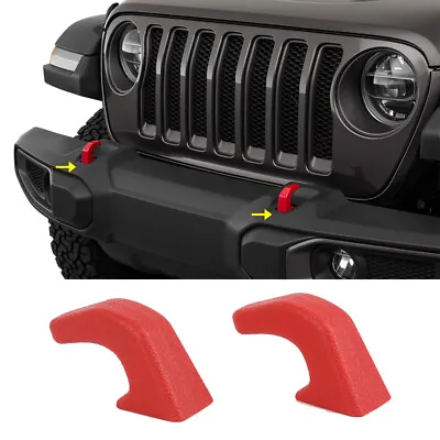 Front Factory Bumper Tow Hook Cover Trim For Jeep Wrangler JK JL JT 2007-23 Red • $11.88