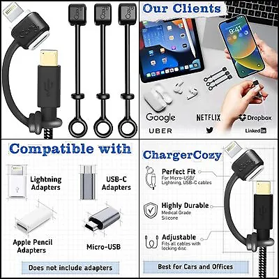 5Pcs Charging Cable Adapter Keeper Holder Tether Compatible USB-C Micro Keychain • $11.56