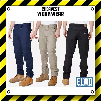 ELWD | Elwood Workwear | MENS WORK PANTS | Navy Black Khaki Stone EWD101 • $49.95