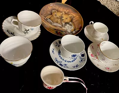 Vintage Tea Cups And Saucers Lot Various Brands 5 Saucers 6 Teacups • $14