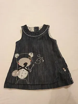 Baby Girl Denim Dress 6-9 Months Next Very Good Condition • £4