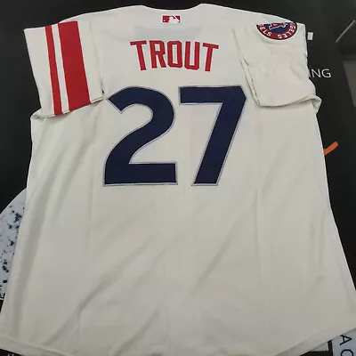 Mike Trout #27 Los Angeles Angels City Connect Cream Cool Base Jersey • $44.99