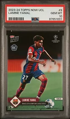 2023-24 Topps Now UCL Lamine Yamal #9 Rookie RC PSA GEM MINT 10 Barcelona • $49.99