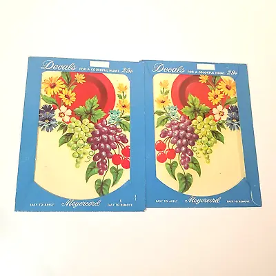 Vintage Meyercord Water Decals Moisture Sticker Pack Grapes Floral Fruit Flowers • $11.17