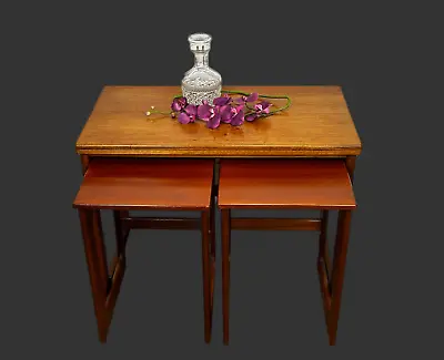 McIntosh Teak Modern Danish Nest Of 3 Side Tables Plant Table Coffee Table • £250