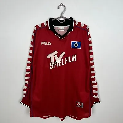 £119.99 • Buy Hamburg Sv 2000 2001 Away Football Shirt Vintage Fila Long Sleeve Jersey Size L