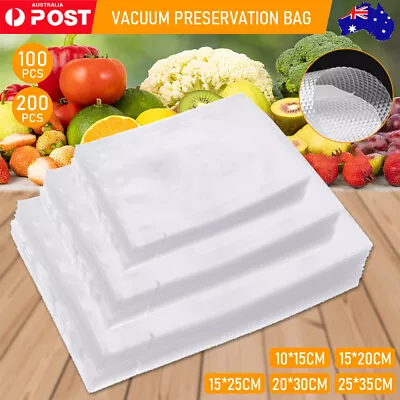 100/200X Vacuum Food Sealer Bags Saver Seal Storage Precut Commercial Grade AU • $48.70