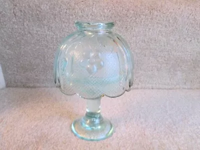 House Of Lloyd Green Pressed Glass Floral Fairy Lamp Tea Light Made In Taiwan • $14.99