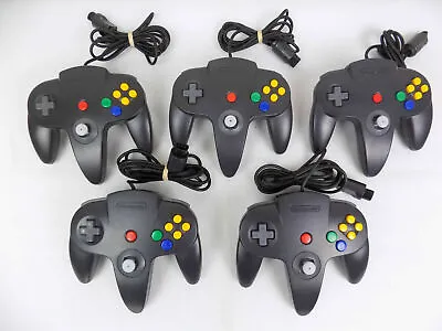 Genuine Nintendo 64 Full Black N64 Controller - 9/10 Joystick - TESTED! • $39.90