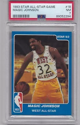 1983 Star All-Star Game Basketball Magic Johnson #18 PSA 7 LAKERS NM HOF • $44.50