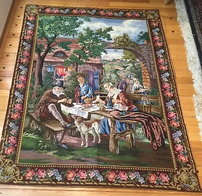 RARE ROYAL PARIS SEG Or MARGOT ? HUGE COMPLETED Needlepoint Tapestry Canvas Wool • $955