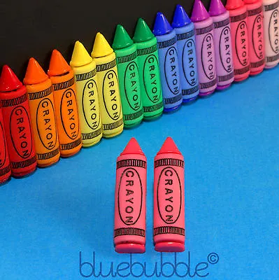 Funky Crayon Earrings Kitsch Retro Cool School Fancy Dress Teacher Gift Pencil • £4.50