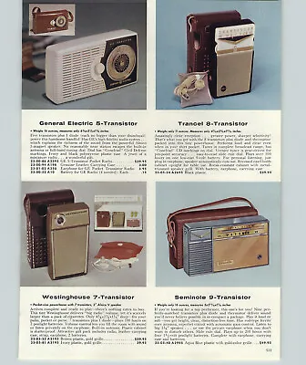 1961 PAPER AD Transistor Radio G E Trancel Seminole Viscount Westinghouse • $7.98