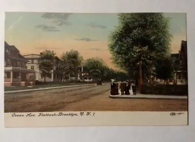 Ocean Ave. Flatbush Brooklyn New York NY Vintage 1908 Antique Houses Dirt Road • $11.99