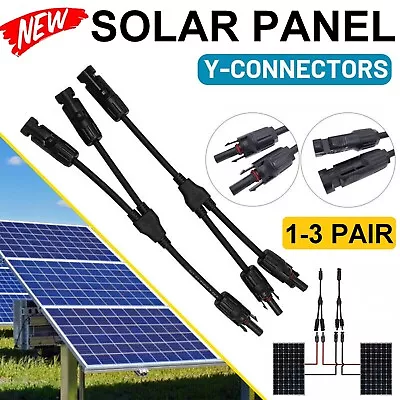 1-3 Pair Solar Y Connector Cable Plug Inline Solar PV Panel IP67 2 Connection AU • $22.99