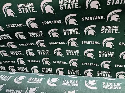  NCAA Michigan State MSU Spart Outdoor Fabric  By The Yard Stock O • $14.95