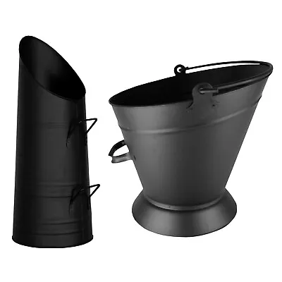 Waterloo Coal Bucket Scuttle Hood Shovel Ash Fuel Fire Log Dust Pan Fireplace • £17.52