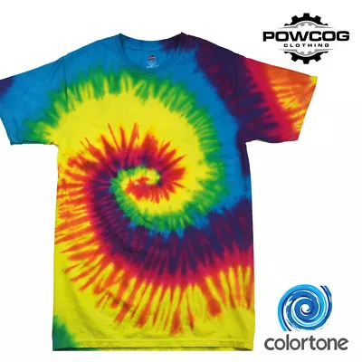 Colortone Unisex Tie Dye T Shirt Short Sleeve Tee Cotton Festival Funky Top TD02 • £14.95