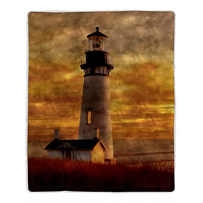 Sherpa Fleece Throw Blanket- Lighthouse Lightweight  Bed Or Couch Soft Snuggly • $24.99