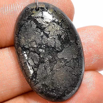 Natural Marcasite Agate Oval Cabochon Drilled Gemstone 27.5 Ct 29X19X5mm A-23513 • £3.13