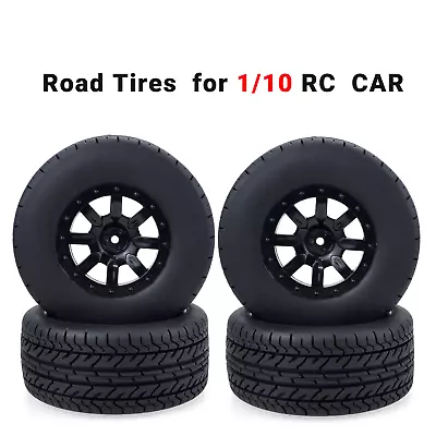 Short Course Truck Road Tires Set 12mm Hub Hex For 1/10 RC Traxxas Slash   • $40.99