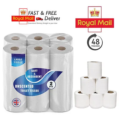 Unscented Toilet Rolls 2 Ply Bulk - Soft Loo Tissue Multi Packs- 18-288 Rolls • £7.90