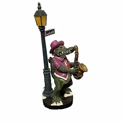 New Orleans Bourbon St. Jazz Sax Musician Figurine. Lamp Post Resin 7” • $15.99