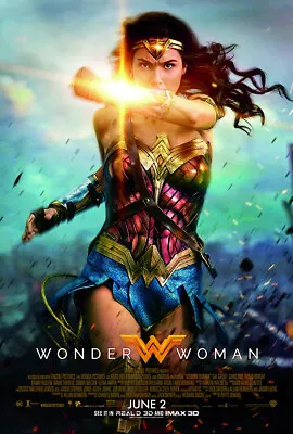 UNFRAMED Wonder Woman Movie Poster Prints Canvas Print Decor • $16.99