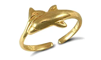 9ct Yellow Gold Dolphin Toe Ring • £75