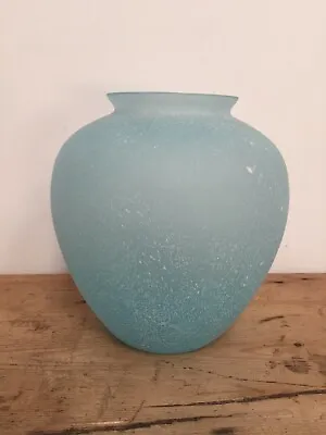 Soft Blue  Crackle Glass Vase 6  Tall  • £15