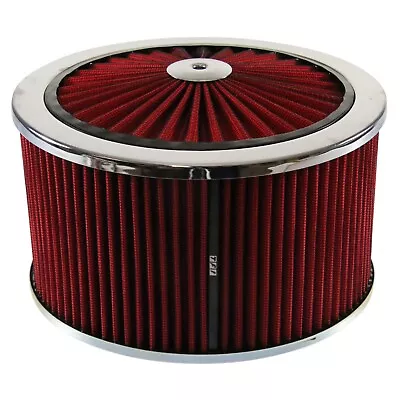 Extraflow Red Chrome Air Cleaner Filter 9 X 5  Assy Fit Holley 5-1/8  Base • $134.95