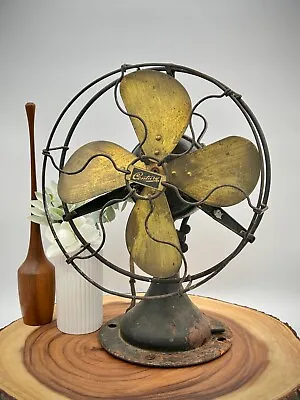 Antique 1923 Century Model 224 10” Brass 4-Blade Art Deco Fan • $129.99