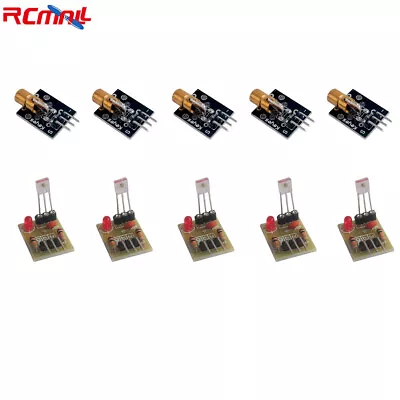 5pcs Laser Sensor Transmitter +Receiver Module 5V 5mW 650nm Laser Head Dot Diode • $21.99