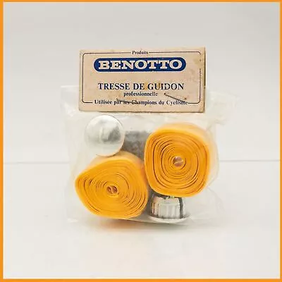 NOS BENOTTO YELLOW SMOOTH CELLO HANDLEBAR TAPE VINTAGE ROAD BIKE BICYCLE 70s 80s • $112.45