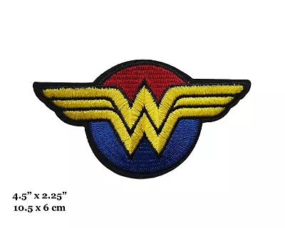 Wonder Woman Superhero Logo Red Yellow Blue Embroidered Iron On Patch • $4.99