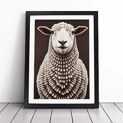 Content Sheep Wall Art Print Framed Canvas Picture Poster Decor Living Room • £16.95