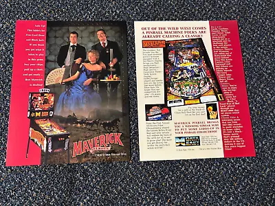 2 1994 Sega Factory Original Maverick Pinball Flyers Uncirculated • $15