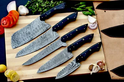 Custom Handmade Forged Damascus Steel Chef Knife Set Kitchen Knives Set Zs440 • $129