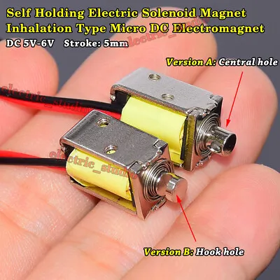 DC 5V 6V Self-holding Suction Type Mini Solenoid Electromagnet Electric Magnet • $2.85