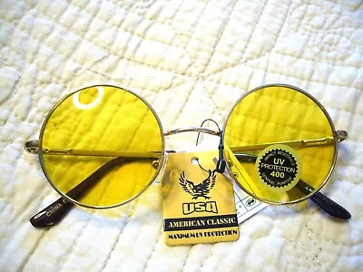 JOHN LENNON Sunglasses LARGER 2  Classic Hippie 80's Round Glasses COLORS 711050 • $5.59